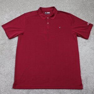 Callaway Opti-Dri Polo Shirt Adult 2XL XL Red Short Sleeve Golf Pullover Stretch